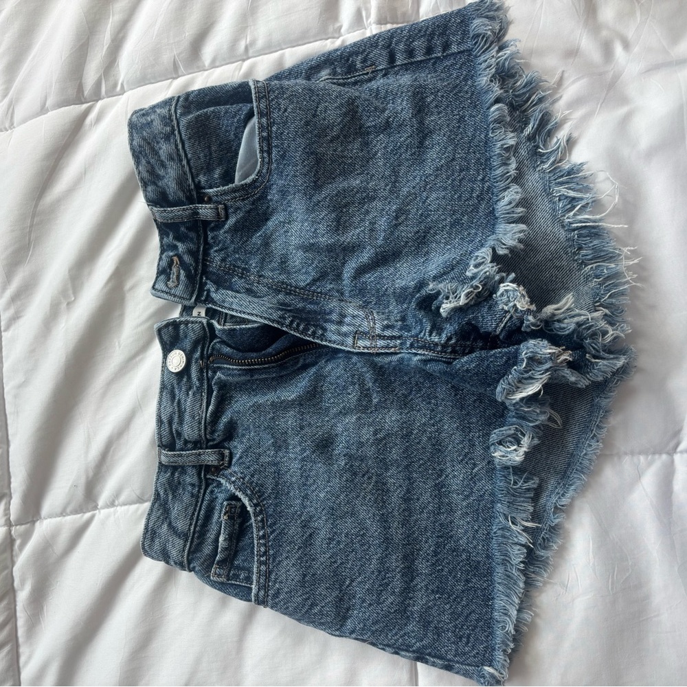PacSun Blue Frayed Jean Shorts